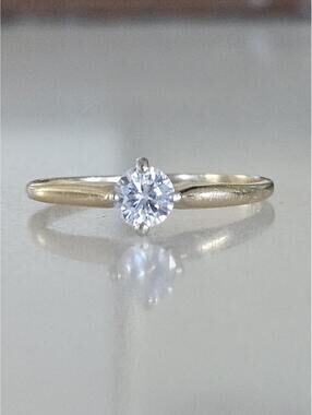 .35ct Round Cut Natural Diamond Solitare Engagement Ring 14k Yellow White Gold